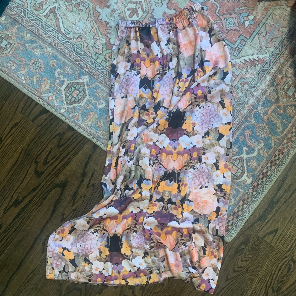 Silk Floral Maxi Skirt